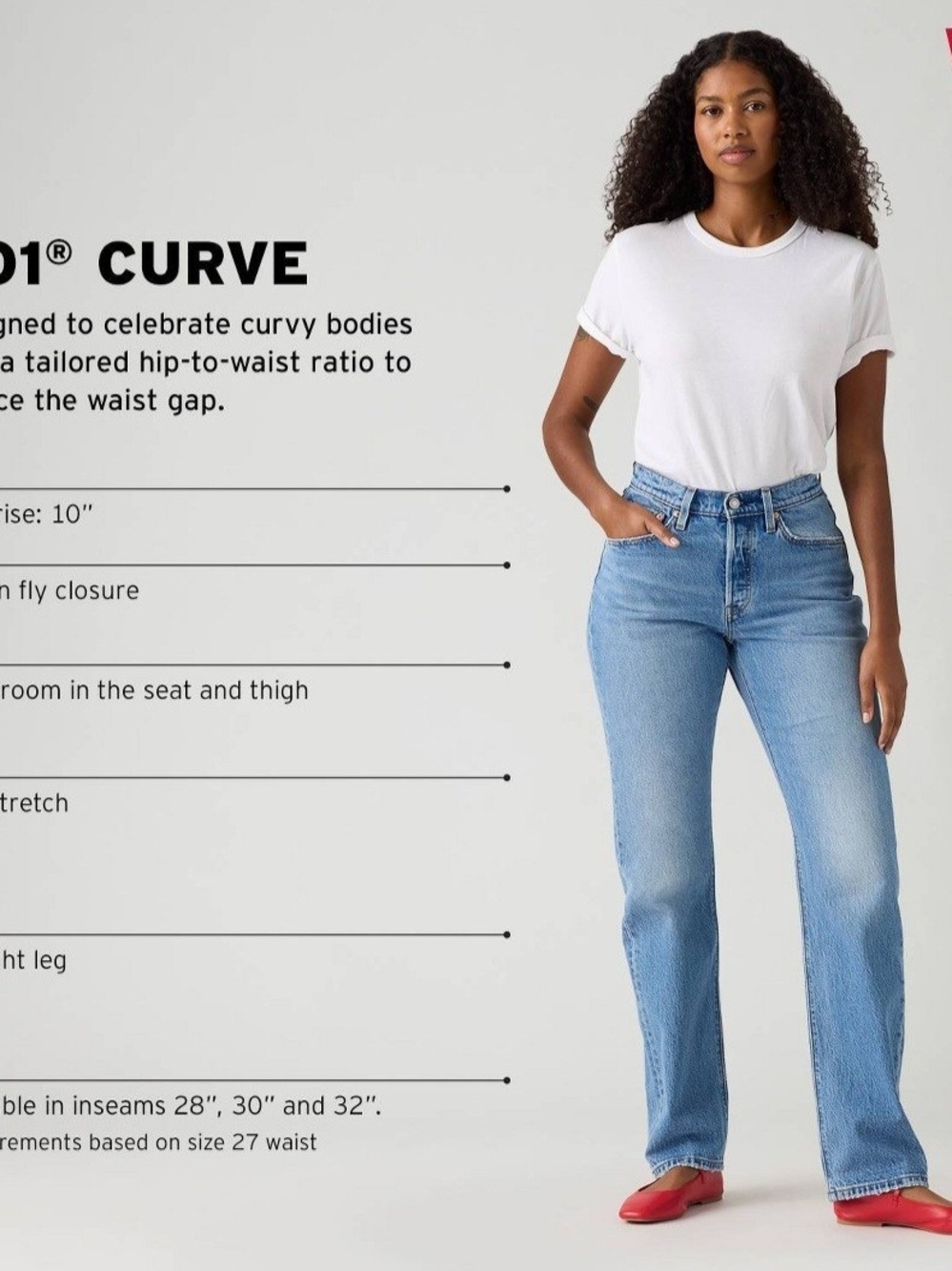 Levi's Women's 501 Curve Straight Leg Stretch Jeans - Mild Salsa - 27 X 30 - NEW - Picture 11 of 12